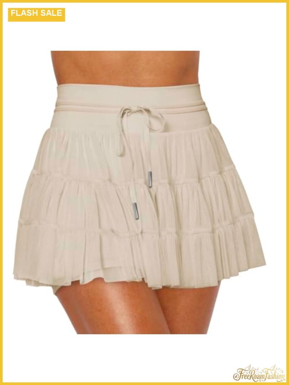 A-Line High Waisted Ruffle Tiered Mini Skorts